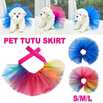 Strappy Pet Skirt Dog Saree Half Skirt Cute Pet Clothing Dress for Dogs Cats - Blue-L