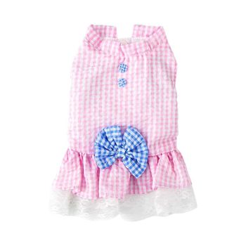 Cute Small Dog Dress Puppy Clothing Pet Apparel for Summer Fashion Outfit - Pink - S