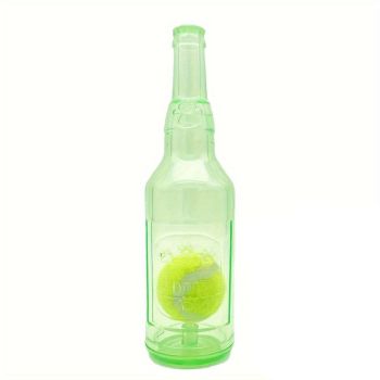 Durable Pet Teething Resistant Tennis Ball Wine Bottle Chew Toy for Dogs Play - Red-L