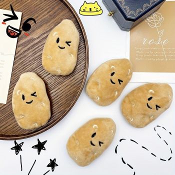20PCS Handmade Cute Squeaky Little Potato Doll Pet Plush Doll For Dog Cat