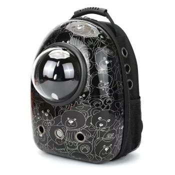 Cat Dog Backpack Carrier Breathable Pet Carrier Bag for Outdoor Travel - Red with White