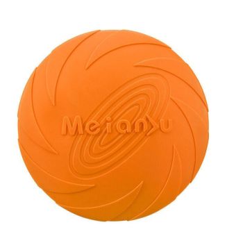 Frisbee Toy for Dogs Outdoor Fetch Training Soft Rubber Pet Flying Disc 18cm - Purple
