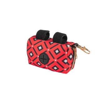 Pet Pouch Dog Poop Bag Container Dispenser Puppy Pick-Up Poo Waste Bags Holder - Red