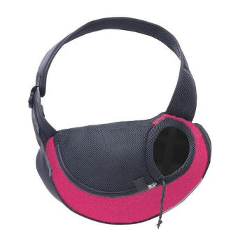 L Size Pet Shoulder Carrier Bag Puppy Cat Dog Travel Sling Backpack Portable - Rose Red