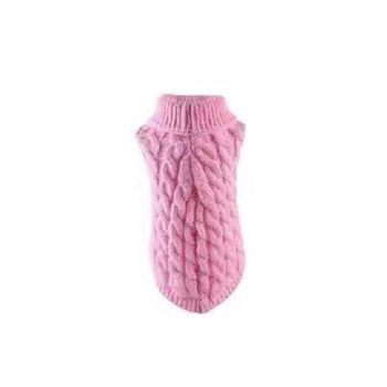 Puppy Dog Jumper Winter Warm Knitted Sweater Pet Clothes Small Dogs Coat Thermal L Size - Beige