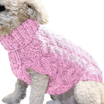 Puppy Dog Jumper Winter Warm Knitted Sweater Pet Clothes Small Dogs Coat Thermal S Size - Beige