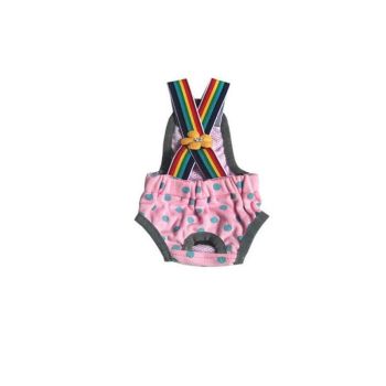 Female Pet Dog Cat Puppy Pant Menstrual Sanitary Nappy Diaper Wrap Underwear Pink - XL