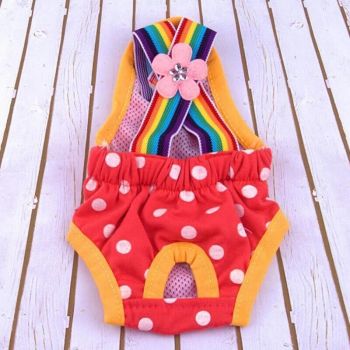 Female Pet Dog Cat Puppy Pant Menstrual Sanitary Nappy Diaper Wrap Underwear Red - XL
