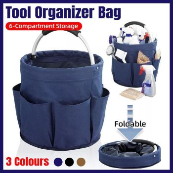 Portable Handheld Collapsible Tool Organizer Storage Box for Home Workshop Tools - Blue