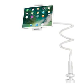 Adjustable Flexible Phone Tablet Holder with Clamp for Bed Desk Mount Use - Pink