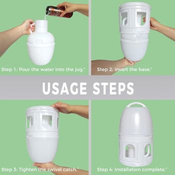 3L Pigeon Drinker White Plastic Drinking Pot Carrier Bird Water Dispenser Feeder