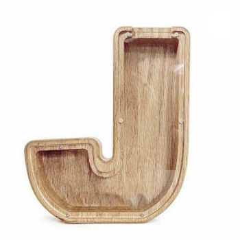 Wooden Piggy Bank Funny Letter or Guitar Coin Saving Money Box A–Z Gift Idea - V