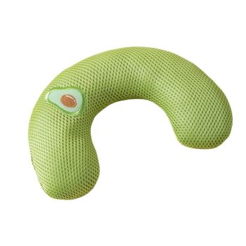 Dog Pet U Shaped Pillow Cartoon Breathable Cat Sleeping Cushion for All Seasons - Grey