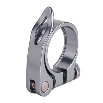 Quick Release Bicycle Seat Tube Clamp Multi Color Lever Lock Cycling Accessories - Silver-3-4