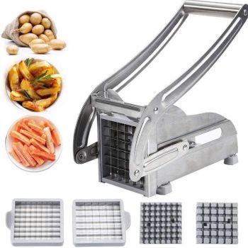 Chip Potato Chipper Maker French Fries Dicer Slicer Chopper Cutter and 2 Blades