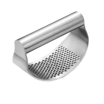 Stainless Steel Garlic Masher Press Crusher Squeezer Masher Kitchen Gadget - Black