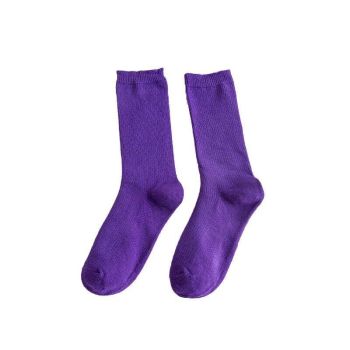Olid Pure Colour Formal Socks Cotton Fashion Casual Breathable Crew Socks - Red 4 Pairs