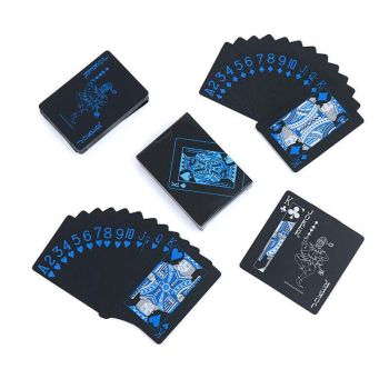 Waterproof PVC Playing Cards Poker Deck Black Plastic Magic Tricks Game Set - Red