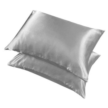 2X Satin Pillow Case Bedroom Pillowcase Cushion Covers Home Decor Luxury Slip - Black