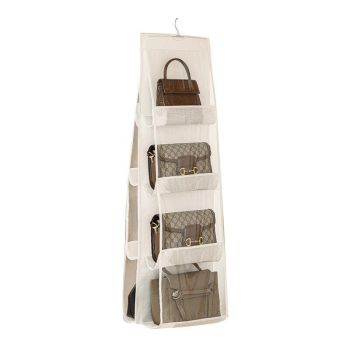 8 Pocket Double-sided Bag Handbag Storage Holder Hanging Organizer Shelf - White