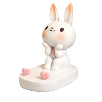 Cartoon Rabbit Phone Holder Desktop Stand Cute Mobile Phone Stand for Office - Pink