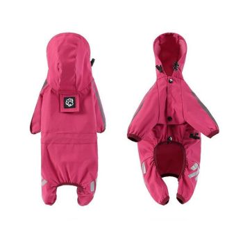 Waterproof Four Corner Pet Raincoats In Large Medium And Small Sizes Are Suitable For Dogs - Pink - M
