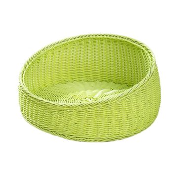 Rattan Cat Nest Four Seasons Open Cat House Summer Bed for Cats Pet Supplies - Green