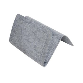 Bedside Storage Caddy Hanging Organizer Pocket Bag for Phone Remote Book - Black