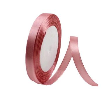 10mm Width Satin Hair Ribbon Wedding Party Decoration Gift Banquet 22m - Rose Red