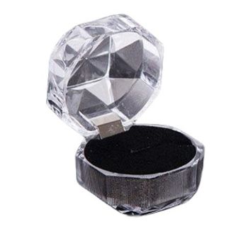 20pcs Acrylic Octagonal Jewelry Ring Earrings Box Transparent Display Cases - White