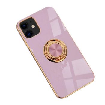 Light Purple Luxury Shockproof Silicone Ring Case Stand Cover for iPhone 14 13 12 Pro Max - iPhone 13