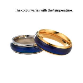 Mood Colour Changing Ring Temperature Sensitive Stainless Steel US Size 10 - Colourful