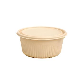 50PCS Biodegradable Corn Starch Lunch Box Round Takeout Containers Eco Friendly - 450ml