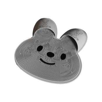 Silicone Foot Scrubber Rabbit Tub Mat Suction Cup Exfoliating Brush Cleaning Mat - White