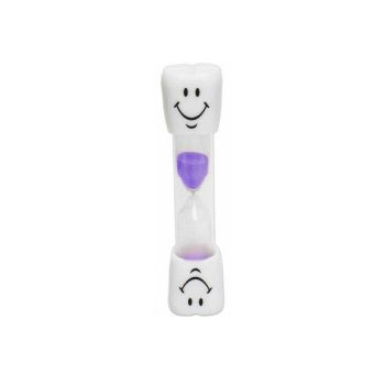 3-Minute Hourglass Sand Timer Smiley Face Clock for Brushing or Kitchen Use - Purple