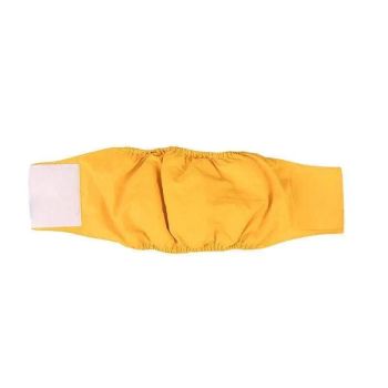 S Male Dog Puppy Nappy Diaper Belly Wrap Band Sanitary Pants Underpants - Yellow