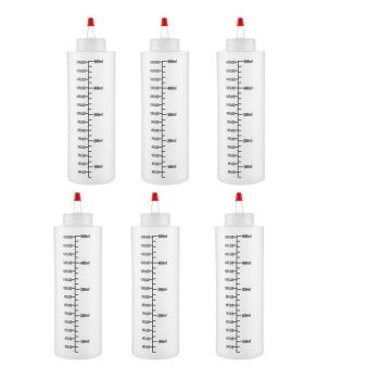 Squeeze Condiment Dispenser Bottles 250ml 500ml Sauce Craft Use Set of 6 - 250ML