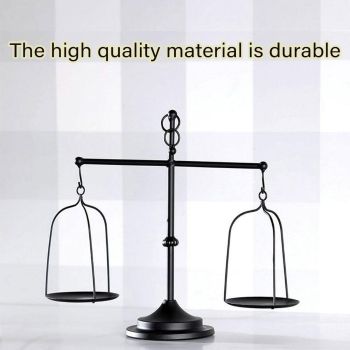 Black iron balance Scale candlestick decorative candle wedding Home Decor Gifts