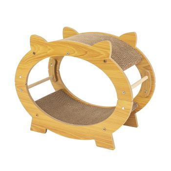 Durable Cat Scratcher Lounge Corrugated Scratching Wood Board - Oval