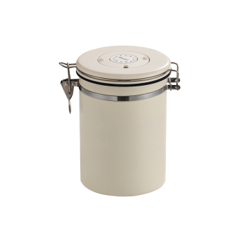 3 Sizes Stainless Steel Coffee Bean Powder Storage Jar Sealed Canister with Valve - 1.2L