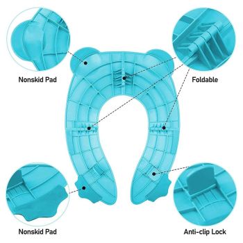 Blue Kids Toilet Seat Washer Portable Baby Training Seat for Easy Potty Training