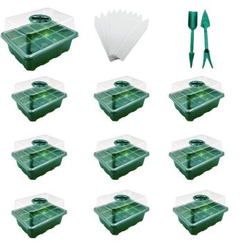 3/5/10 Set 12 Hole Plant Seed Grow Box Propagation Nursery Seedling Starter Tray - 3PCS