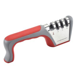 Four Stage Knife Sharpener Multifunction Kitchen Blade Sharpening Tool Quick Use - Black
