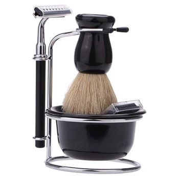 5PCS Shaving Kit Set Manual Razor Brush Stand Bowl Set for Men