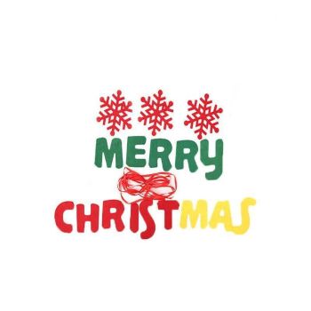 Merry Christmas Banner Felt Santa Reindeer Garland Hanging Decoration 2.8M
