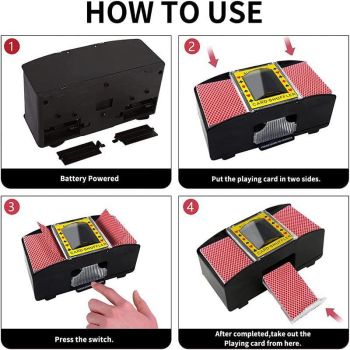 2 Deck Automatic Card Shuffler for Poker Casino Home Game Use