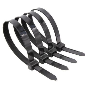 250X Cable Ties Zip Ties Nylon UV Stabilised Black Cable Tie - 3.5*300mm
