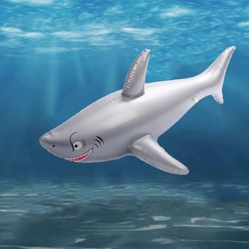 Inflatable Shark Pool Rider Float Toy for Swimming and Water Fun