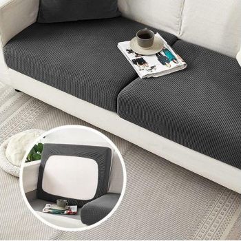 Stretch Sofa Slipcover 4 Seasons Universal Couch Protector Elastic Fabric Cover - Single-Light-Grey