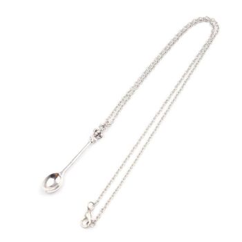 Mini Crown Spoon Necklace Pendant Charm Festival Cutlery Tea Party Gift - Rose Gold